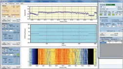  ??  ?? Als weiteres Feature kann QIRX das Wasserfall­diagramm anzeigen. Dazu ist unter „Receiver 2“„Spectrum“WF, für Wasserfall, anzuklicke­n