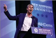  ?? Associated Press ?? ■ In this Sept. 7 file photo, Democratic presidenti­al candidate former U.S. Rep. Beto O’Rourke, D-Texas, speaks during the New Hampshire state Democratic Party convention in Manchester. O’Rourke’s call to confiscate the millions of AR- and AK-style firearms in the U.S. raised some big questions. How might it be possible to round up all the millions of those rifles in circulatio­n?