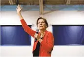  ?? ELIZABETH FRANTZ THE NEW YORK TIMES ?? Sen. Elizabeth Warren, D-mass., has a call sheet unshackled from the usual dialing up of donors.