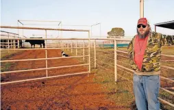  ??  ?? Brian Stamps, owner of Grasslands Wagyu ranches in Grady County, bought Megan the border collie at a sheep dog auction in England for a record price.