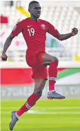  ?? AFP ?? Qatar forward Almoez Ali celebrates after scoring against North Korea.