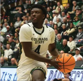  ?? NATHAN WRIGHT — LOVELAND REPORTER-HERALD ?? Colorado State’s Isaiah Stevens drives to the basket against Csu-pueblo on Sunday at Moby Arena in Fort Collins.