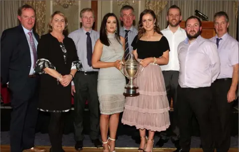  ??  ?? Ray Cullinane, Suzanne Brennan, Billy Stafford, Aoife Tormey (joint captain), Michael Power, Niamh Buckley (joint captain), Patrick O’Sullivan, Paddy Brennan and Tom Whelan at the celebratio­ns in the Talbot Hotel.