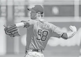  ?? Ben Margot / Houston Chronicle ?? Astros starter Doug Fister pitched into the seventh inning for the first time this season, allowing one run as he improved to 2-3.