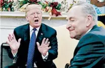  ?? MARK WILSON/GETTY ?? Democratic U.S. Sen. Chuck Schumer, right, called on GOP leaders to stand up to President Donald Trump’s “temper tantrum.”