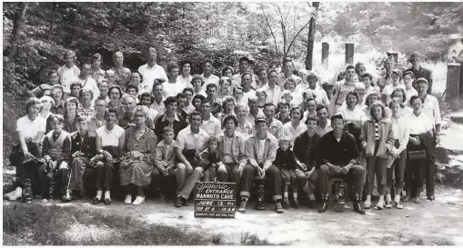  ??  ?? George family tour of Mammoth Cave in 1954. Second row from bottom on the left side Carol Hallie Gene and Karl George.