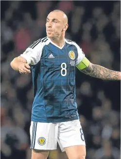  ?? Picture: SNS Group. ?? Scott Brown: his club manager says he has a “genuine love for playing for Scotland”.