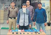  ?? ?? Vikas Ahuja, the alleged mastermind, in police custody.