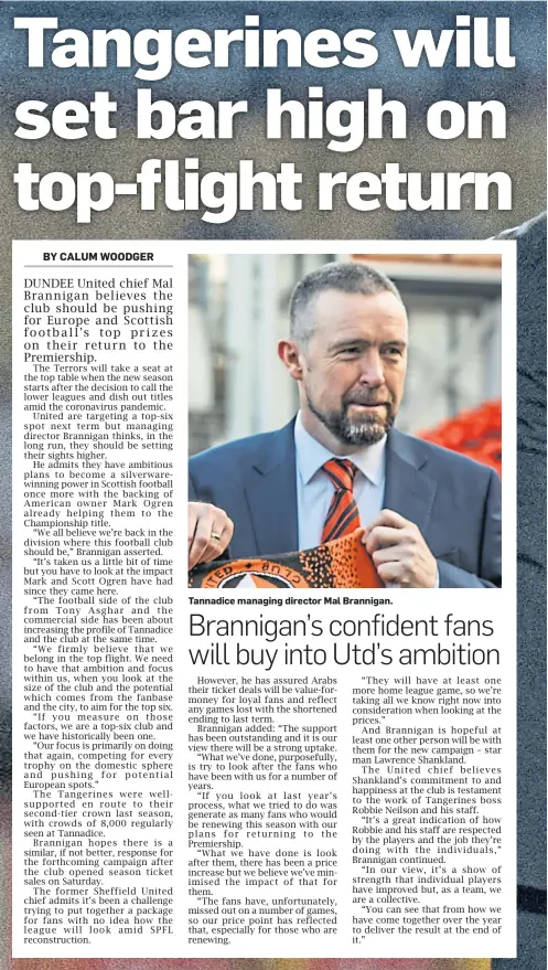  ??  ?? Tannadice managing director Mal Brannigan.