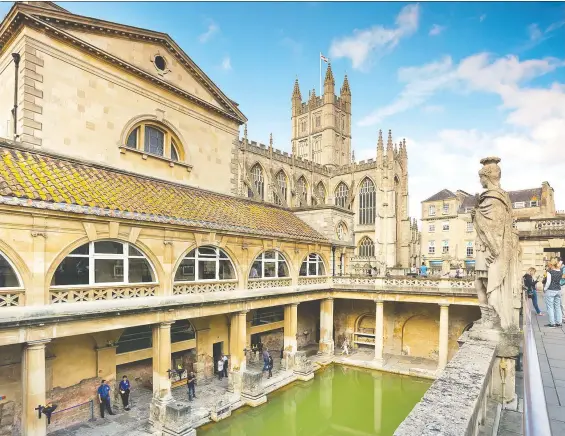  ?? DOMINIC ARIZONA BONUCCELLI/RICK STEVES' EUROPE ?? The ancient Roman spa in Bath boomed after Queen Mary bathed in the mineral water in 1687 and bore a son 10 months later.