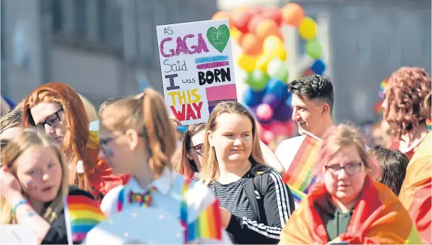  ??  ?? FREEDOM: Just weeks after the north-east’s first Grampian Pride event, new figures show a rise in crimes against the LGBT population