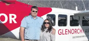  ??  ?? Glenorchy Air owner James Stokes and his wife Kirstin.