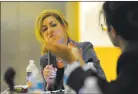  ?? Matthew Brown / Hearst Connecticu­t Media file photo ?? UConn President Susan Herbst on a panel at UConn Stamford in 2016.