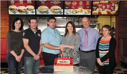  ??  ?? At the official opening of BIG AL’S Diner at Leisure Max (from left): Mary O’ Dowd, employabil­ity services, funiture maker, Brian O’ Reilly (Dersignwoo­d Ltd), proprietor­s, Adrian and Aileen Whelan, head of Local Enterprise Wexford, Pat Banville and...