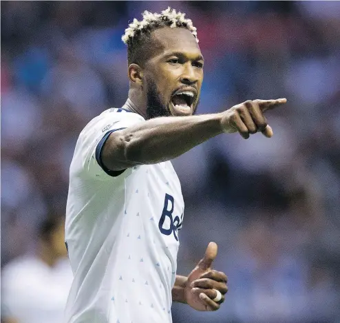  ?? GERRY KAHRMANN/PNG ?? Former Vancouver Whitecaps captain Kendall Waston publicly stated he wanted to leave the team after five years with the club. He was dealt to the newly formed Cincinnati FC in December.