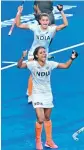  ?? — PTI ?? Indian women celebrate a goal against Wales in a Pool ‘A’ match of the Commonweal­th Games.