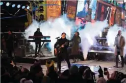  ??  ?? American singer, songwriter, Nick Jonas performs during New Year’s Eve celebratio­ns in Times Square.