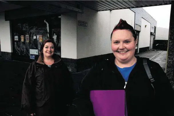  ??  ?? AMBITION: Marie MacPherson, right, and group secretary Ann Moffat at the shops in Fort William they hope will be used for the new cinema