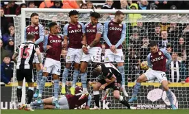  ?? Photograph: Stu Forster/Getty Images ?? Kieran Trippier fires in a deflected winner which helped Newcastle to their third successive victory.