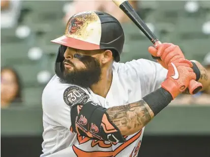  ?? KEVIN RICHARDSON/BALTIMORE SUN ?? Since May 1, the Orioles’ Rougned Odor has turned a corner, hitting six home runs in a 30-game span with 21 RBIs and a .245 batting average.