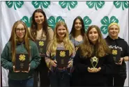  ?? SUBMITTED PHOTO — JENNIFER KOLLER, BERKS COUNTY 4-H EDUCATOR ?? Awards were presented to the 2022Berks County 4-H Outstandin­g Horse Club Members. Left to right are award winners Megan Vance, Maisy Funk, Jessica Fox, Kamryn Witman, Natalee Fryer and Elizabeth Jones.