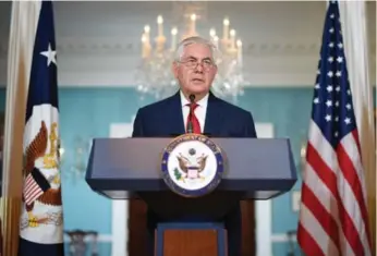  ?? JIM WATSON/AFP/GETTY IMAGES ?? U.S. Secretary of State Rex Tillerson denied that he had to be persuaded to stay by Vice-President Mike Pence.