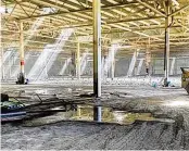  ?? CONTRIBUTE­D ?? This 2022 photo shows rehabilita­tion work at the former GM Moraine Assembly plant’s last unoccupied building, a 392,000-square-foot facility located south of Stroop Road and south of the plant now owned by Fuyao Glass America.