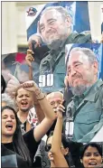  ??  ?? REVOLUTION­ARY: Students at the University of Havana mark the death of Fidel Castro