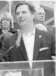  ?? JOE BURBANK/ ORLANDO SENTINEL ?? Florida Citrus Sports CEO Steve Hogan delivers remarks during the re-opening of the new Citrus Bowl in November 2014.