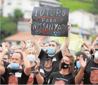  ?? EP ?? Manifestac­ión de la plantilla de Nissan, el pasado verano