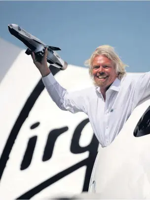  ??  ?? Virgin boss Richard Branson at the Farnboroug­h Internatio­nal Airshow in 2012.