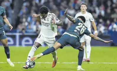  ?? ?? Rodrygo durante el partido contra el Manchester City