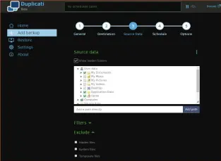  ??  ?? A more traditiona­l interface helps keep your files backed up neatly.