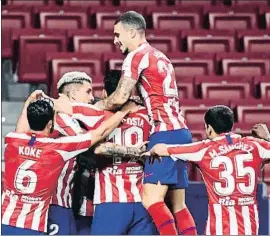  ?? JAVIER SORIANO / AFP ?? Un gol del Atlético cerca del final bastó para decidir el duelo