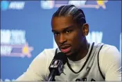  ?? MICHAEL CONROY — THE ASSOCIATED PRESS ?? Oklahoma City Thunder guard Shai Gilgeous-Alexander answers a question during media day at the NBA All-Star Game in Indianapol­is on Saturday.