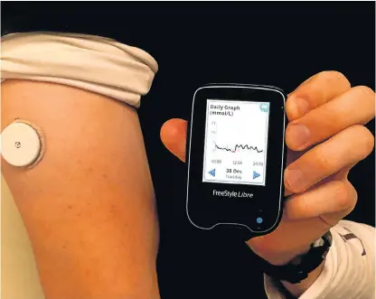  ?? /Supplied ?? Lifestyle fit: The FreeStyle Libre glucose meter has a minimalist design that its users find attractive.