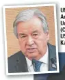  ?? ?? UN-Generalsek­retär António Guterres (l.). Unten: Markus Söder (CSU) empfängt US-Vizepräsid­entin Kamala Harris.