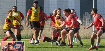  ?? (Photos Y. S. et Ph. B.) ?? Présent à La Crau, Sébastien Taofifenua (à gauche) assisté à l’entraîneme­nt de ses coéquipier­s. voit le bout du tunnel. Il a