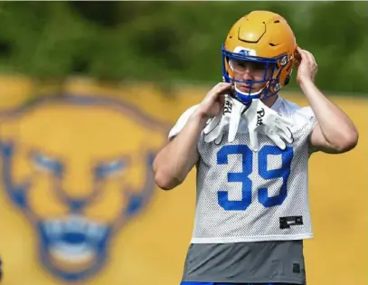  ?? Pam Panchak/Post-Gazette ?? John Petrishen has battled — and overcome — injuries to compete for snaps at linebacker in 2021. At 24 years and 10 months old, he is the oldest member of the team.