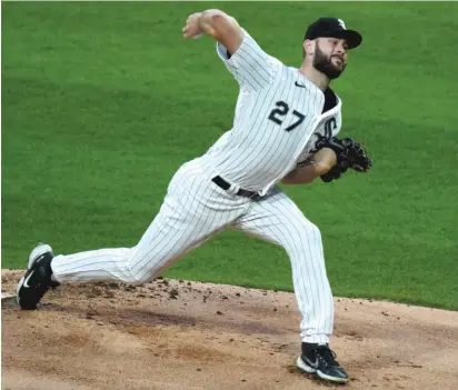  ?? NUCCIO DINUZZO/GETTY IMAGES ?? Lucas Giolito allowed no runs and three hits, struck out eight and walked two in seven-plus innings.