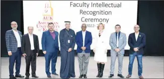 ?? ?? Awardees with Dr. Rawda Awwad and college deans.