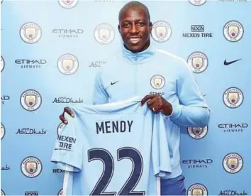  ?? Twitter ?? Benjamin Mendy has agreed a five-year deal at Manchester City after his move for a reported £52 million from Monaco. Mendy becomes City’s fifth major signing of the summer.