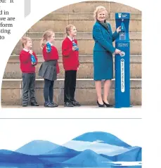  ??  ?? Environmen­t Secretary Roseanna Cunningham and children from Royal Mile Primary in Edinburgh at Your Water Your Life launch