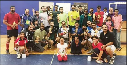  ??  ?? Winners pose for a group photo at the end of the Second Victor Intraclub Badminton Tournament. organizati­on happens to be the wholeheart­ed support of the parents. The VBA is fortunate to have an excellent support system with very involved and proactive...