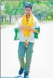  ?? HT PHOTO ?? Murti Biswal reaches Agra on his walk journey to New Delhi.