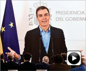  ?? LAVANDEIRA JR / EFE ?? Pedro Sánchez clausura por videoconfe­rencia el Foro de La Toja, ayer.