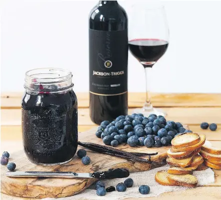  ?? HANDOUT ?? Use Jackson-Triggs Reserve Merlot to create a wild blueberry jam that goes equally well with pancakes as it does with meats and cheeses on a charcuteri­e board.