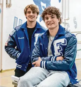  ?? Kirk Sides/Staff photograph­er ?? Friendswoo­d’s Marshall Odom, from left, and Tony Laurito each took home four medals from a standout performanc­e at the Class 5A state meet.