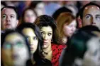  ??  ?? Audience members listen to DeVos, who said a national conversati­on is needed about college costs.