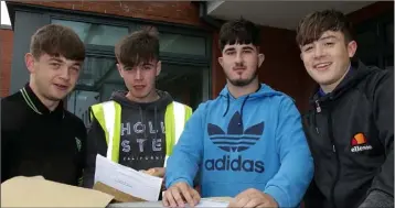  ??  ?? Coláiste Eamonn Rís students Tee Long (Barntown), Daniel Long (Barntown), James Byrne (Murrintown) and Cathal Hillis (Crossabeg).